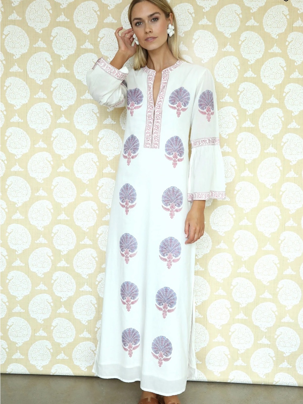 ASHA by Ashley McCormik Amethyst Medallion Kaftan M NWT